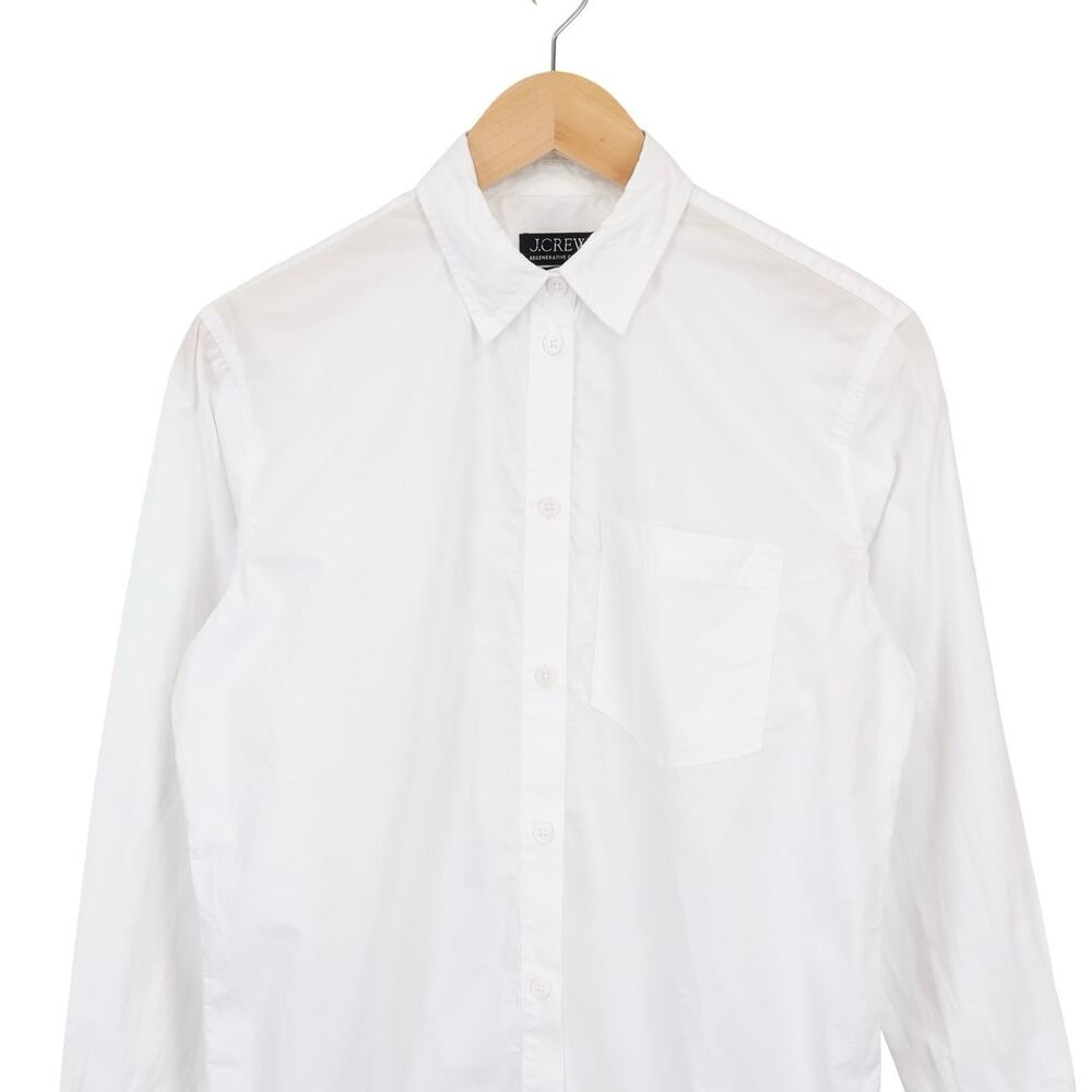 J.Crew Women's Garcon Classic Shirt In 100% Cotton Poplin White Size 2 - Picture 5 of 9